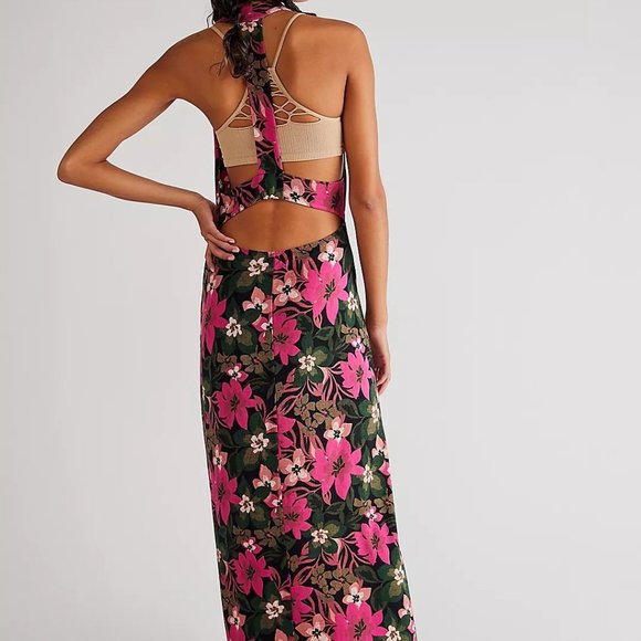 NWT  Free People  'Mimi Printed Halter Dress'  size S/M/M/L - Picture 6 of 11